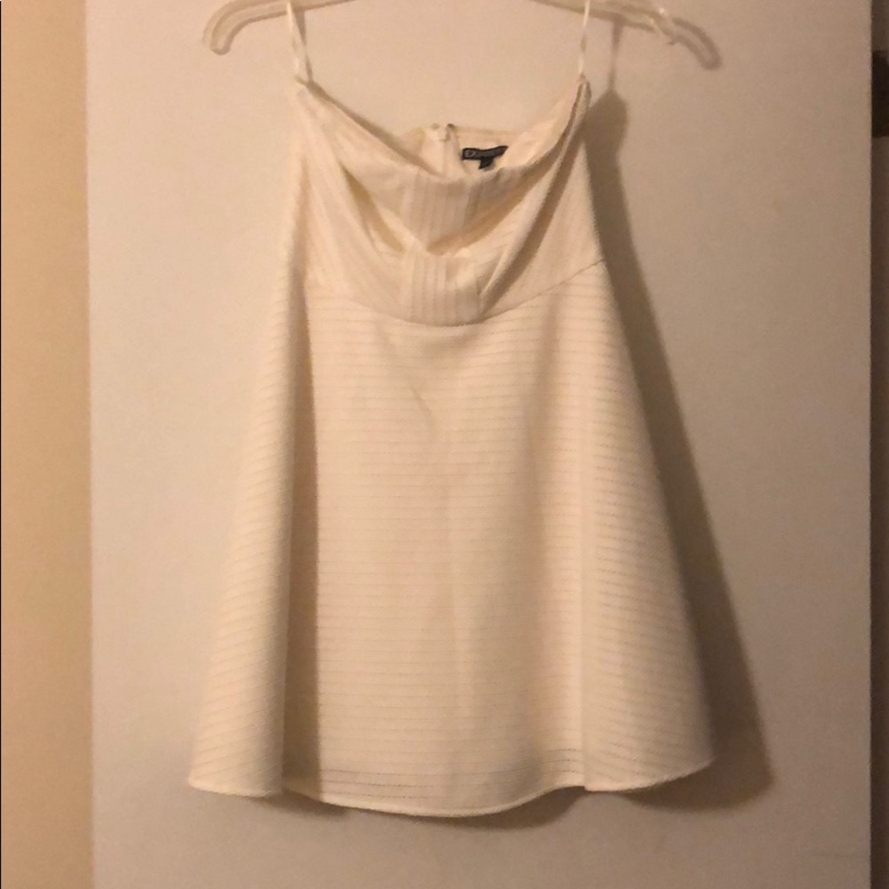 White-ish strapless dress